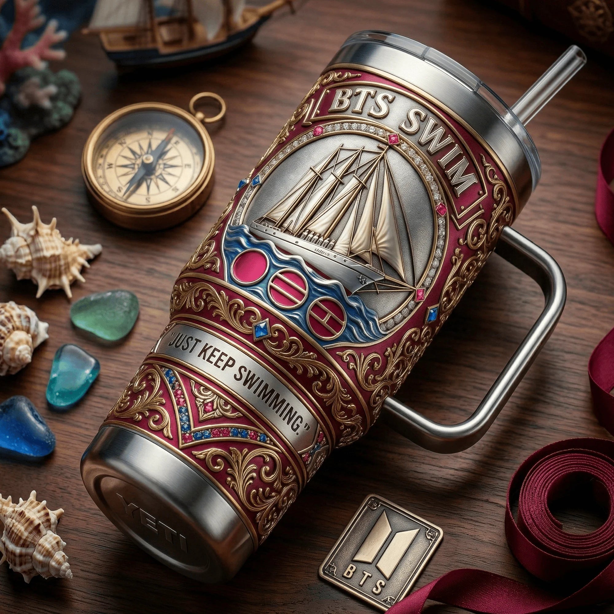 BTS 40oz Tumbler With Handle LNTH